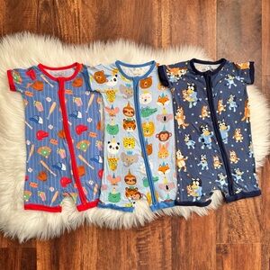 Little Sleepies Bundle of Three Shorty Zippy Size 12-18 Months